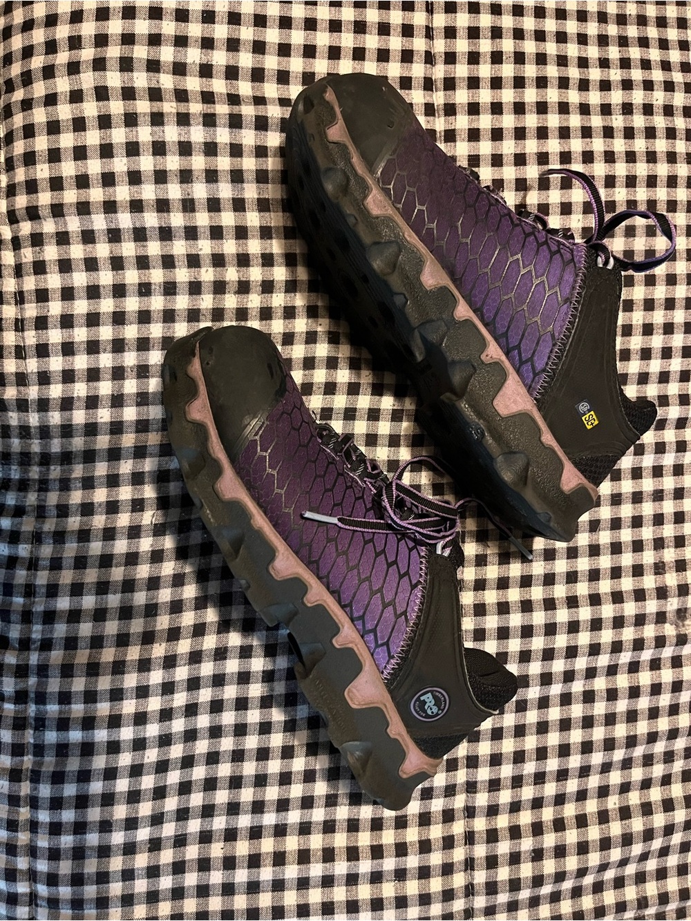 Timberland PRO Shoes Womens 8 Purple Powertrain Sport Alloy Toe Work ESD